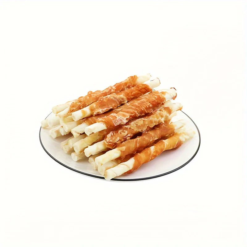 Wrapped Rawhide Sticks Made With Real Chicken