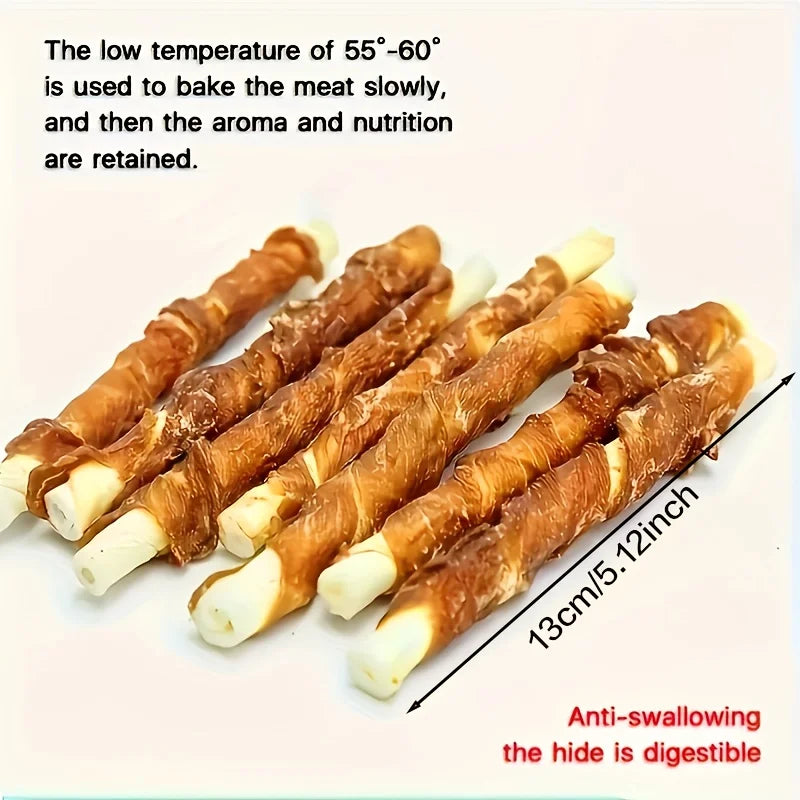 Wrapped Rawhide Sticks Made With Real Chicken