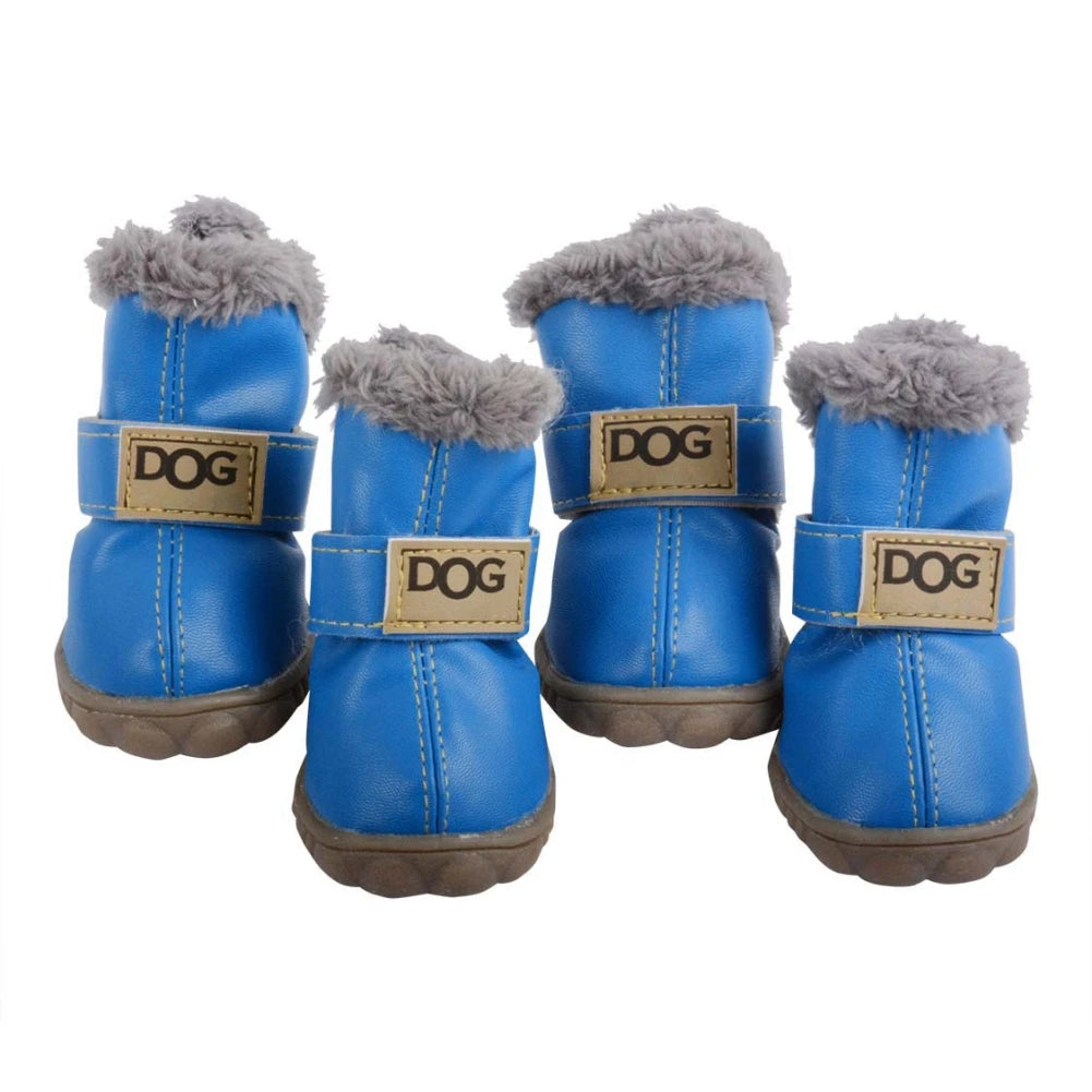 4Pcs/Set Winter Pet Dog Shoes Waterproof Shoes
