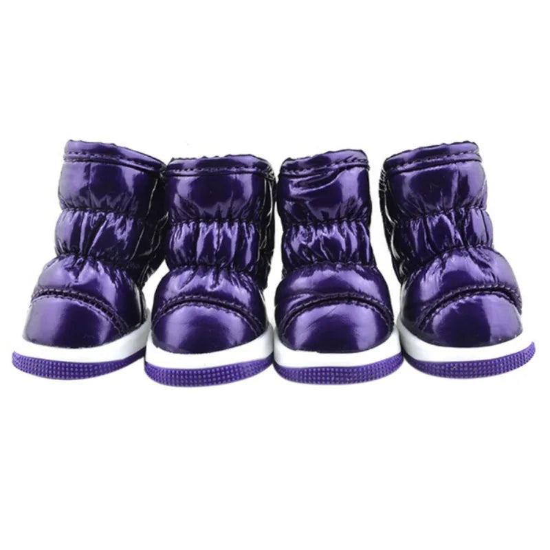 4 Pcs/Sets Winter Dog Shoes Warm Waterproof Snow Boots