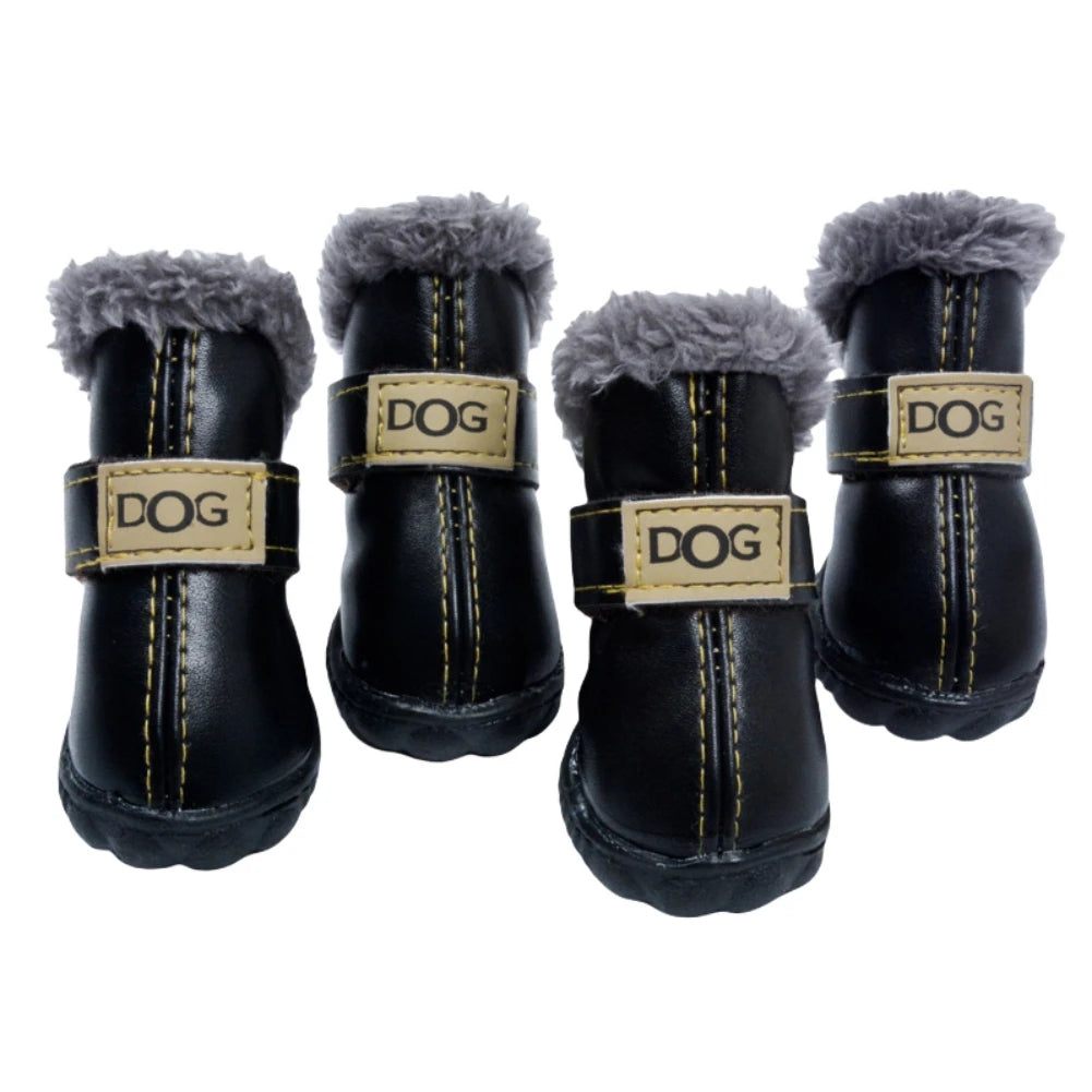 4Pcs/Set Winter Pet Dog Shoes Waterproof Shoes