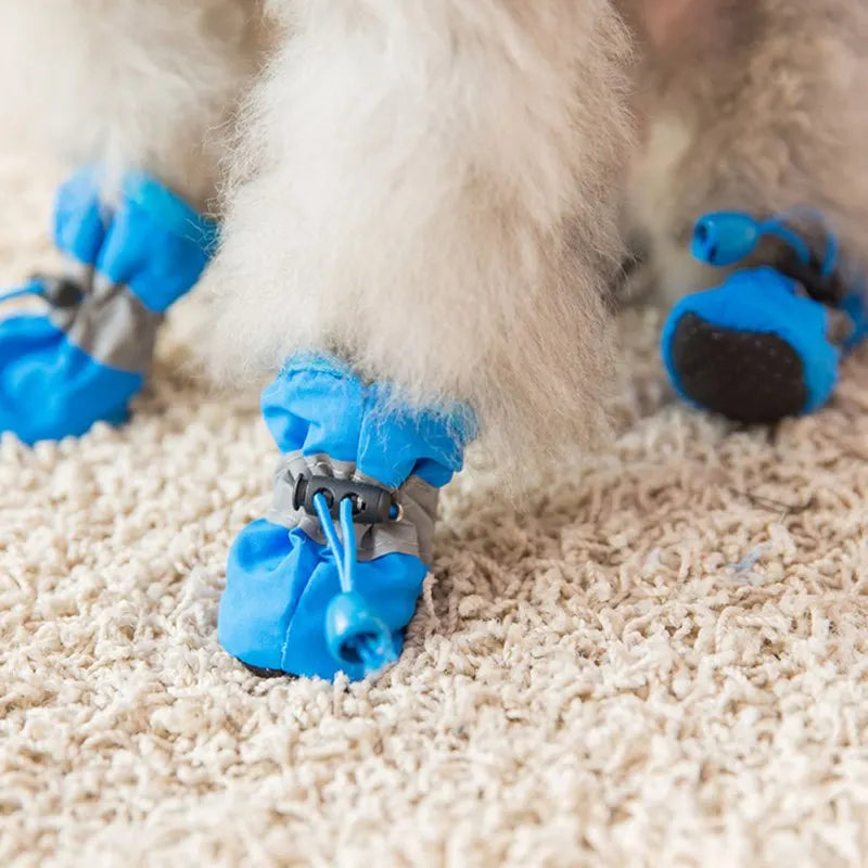 Winter Warm Pet Dog Shoes 4pcs/set Waterproof Antiskid Shoes