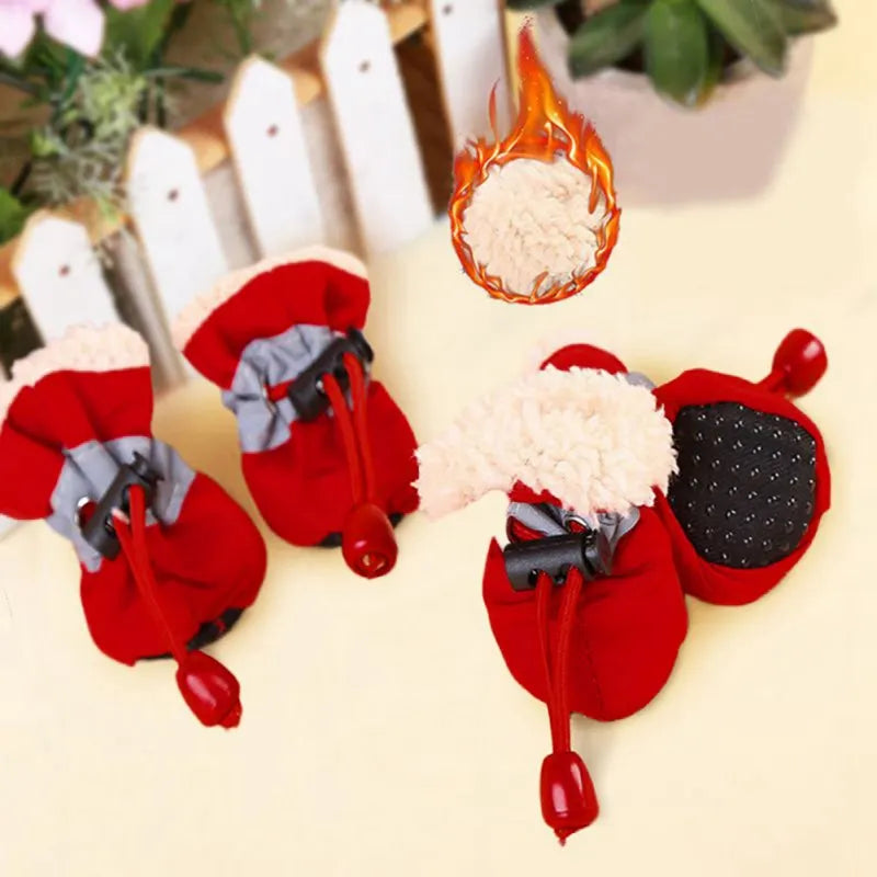 4pcs Waterproof Shoes Antiskid Dog Shoes