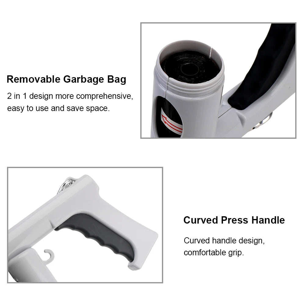 Poop Pick Up Holder 2 In 1 Pet Accessories with 1 Roll Garbage Bags