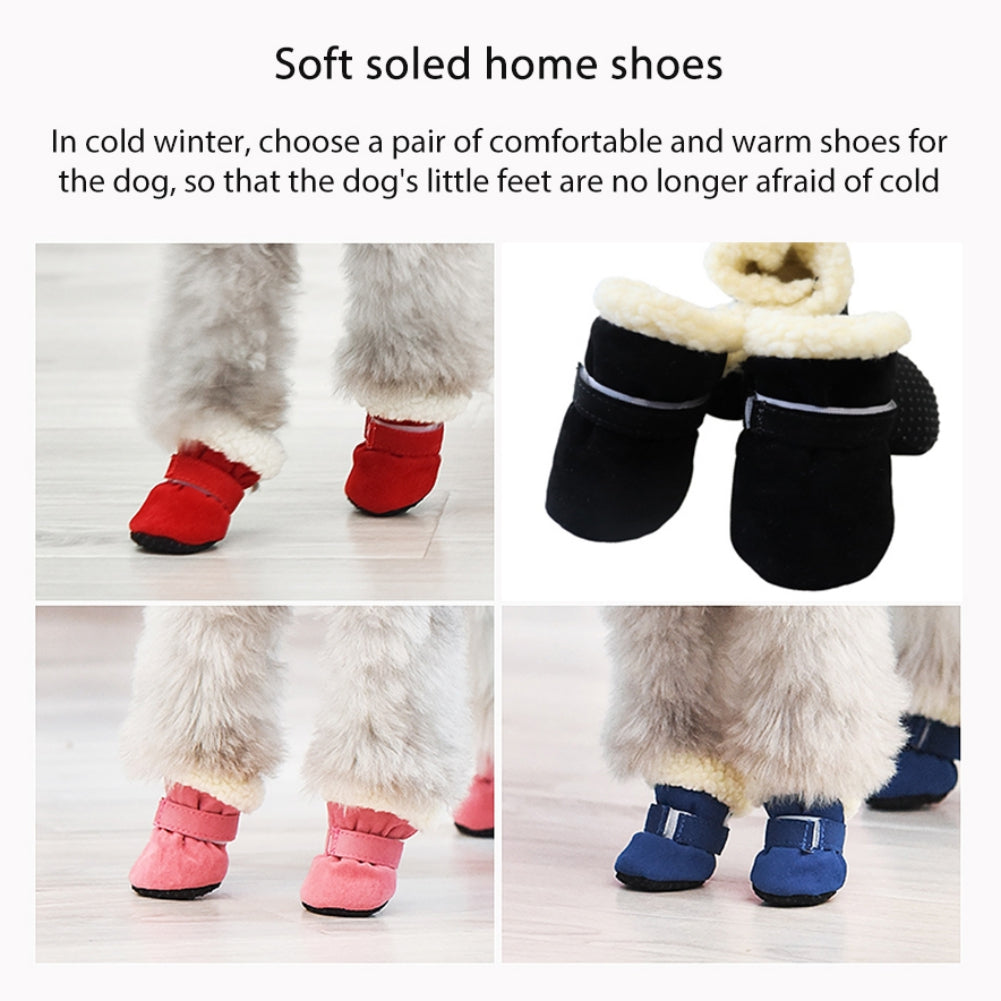 4 Pcs/Sets Winter Dog Shoes For Small Dogs