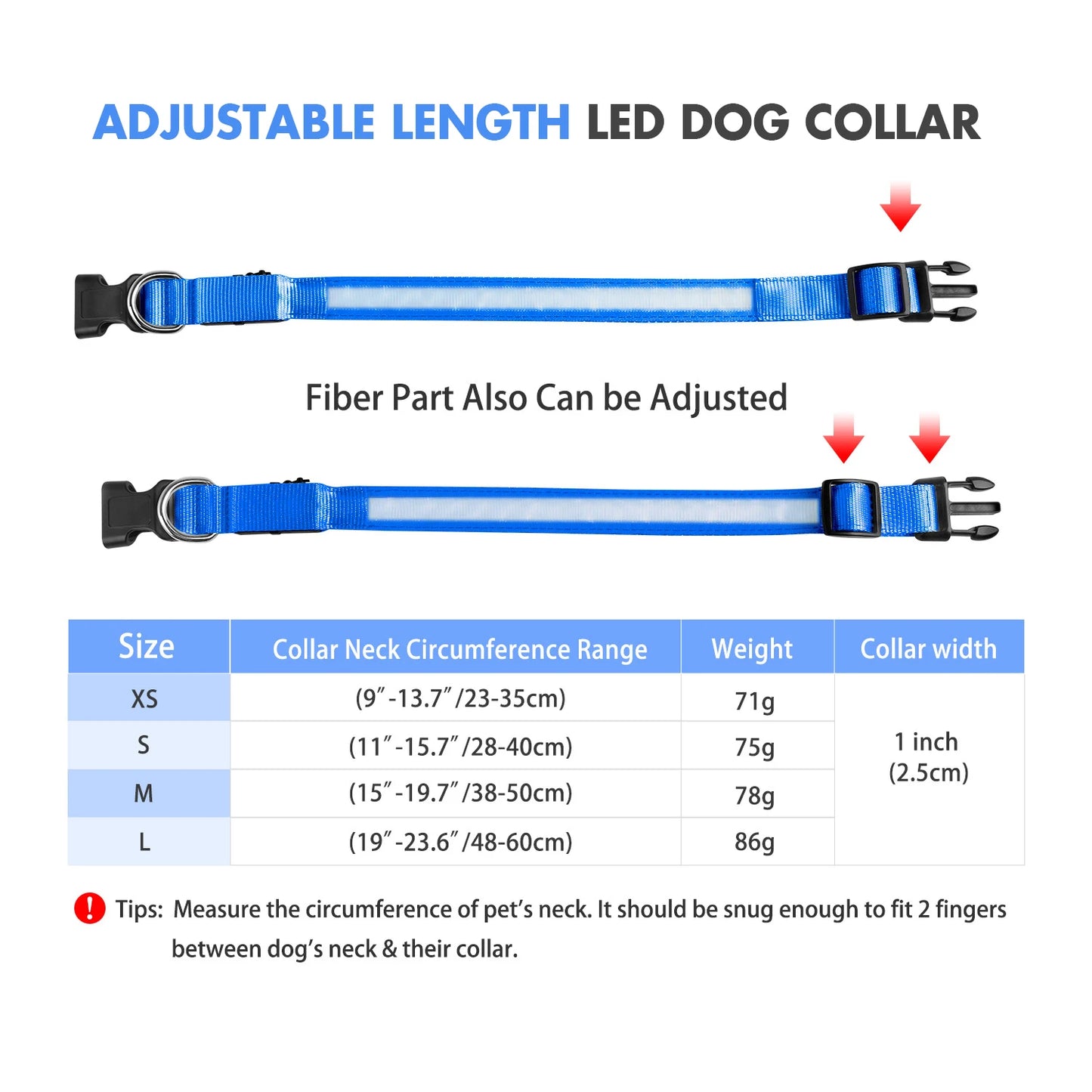 MASBRILL Dog Collar Luminous Pet Collar