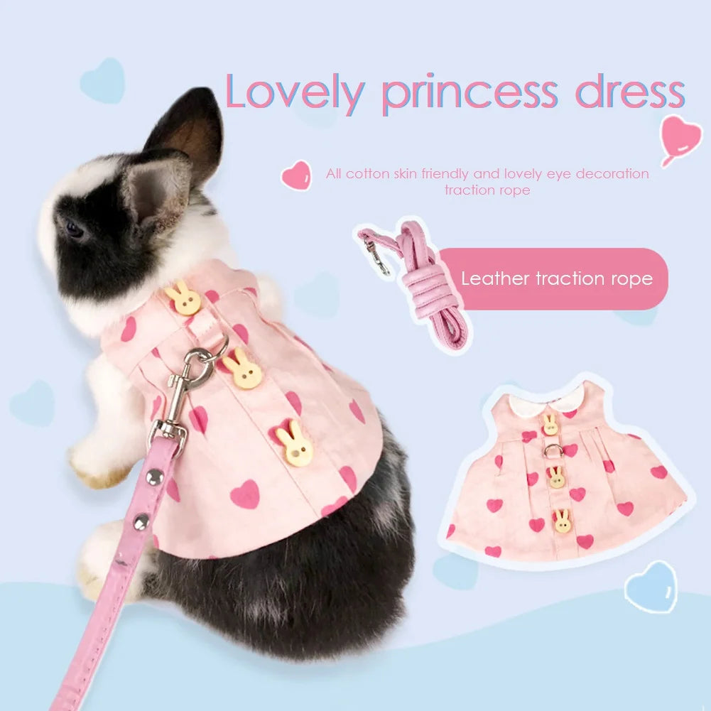 Christmas Bunny Vest Harness Outdoor Leash Set