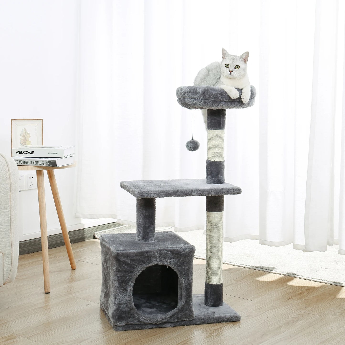 Cat Towers with Scratching Posts Double Perches