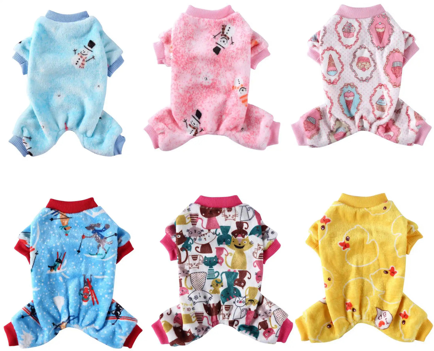 Dog Pajamas Winter Clothes Dot Print Warm Jumpsuits Coat