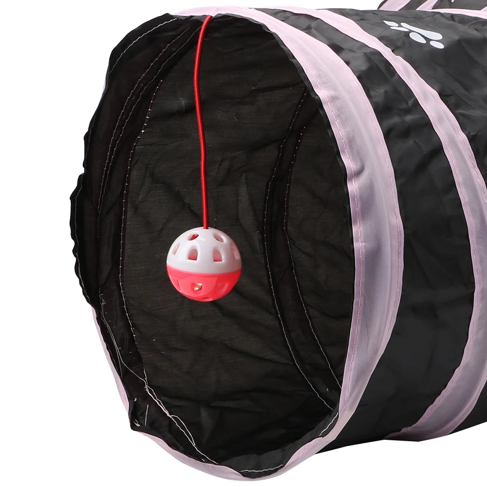 Pet Cat Tunnel Kitten Toys 3 Holes Tunnel