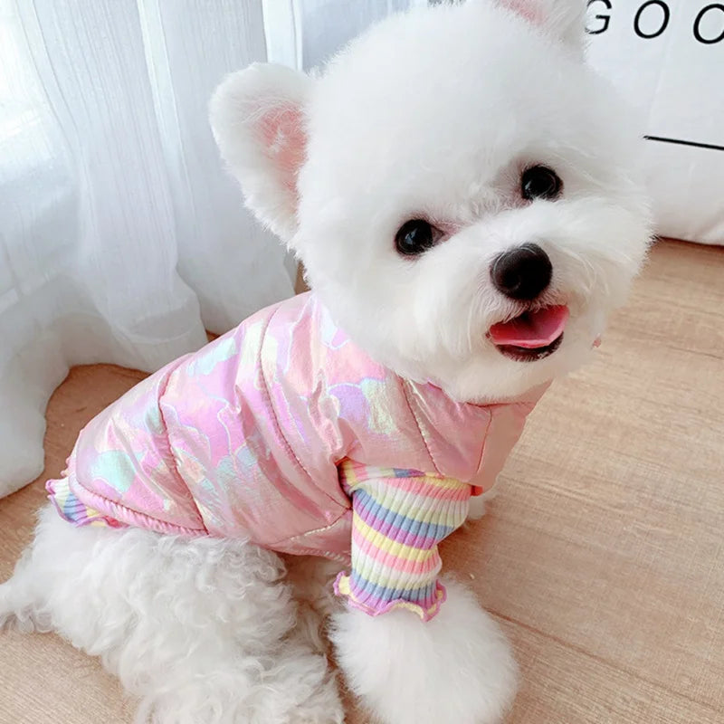 Winter Pet Clothes Waterproof Glossy Jacket Warm Dog Coat