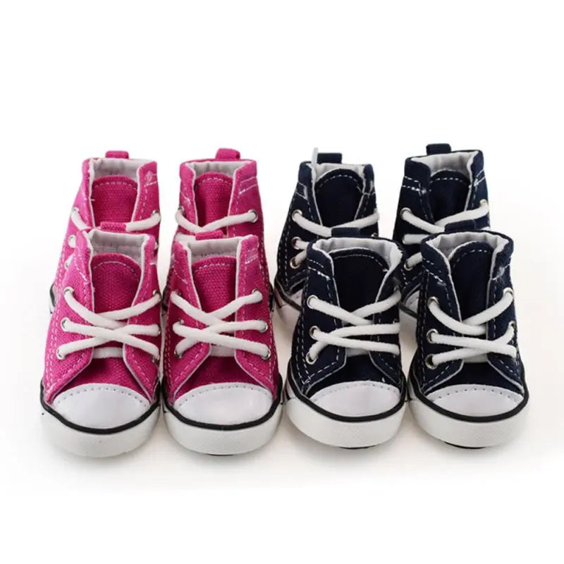 4pcs/set Waterproof Winter Canvas Pet Dog Shoes Anti-slip
