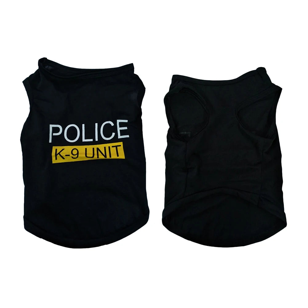Police Suit Cosplay Dog Clothes Black Elastic Vest