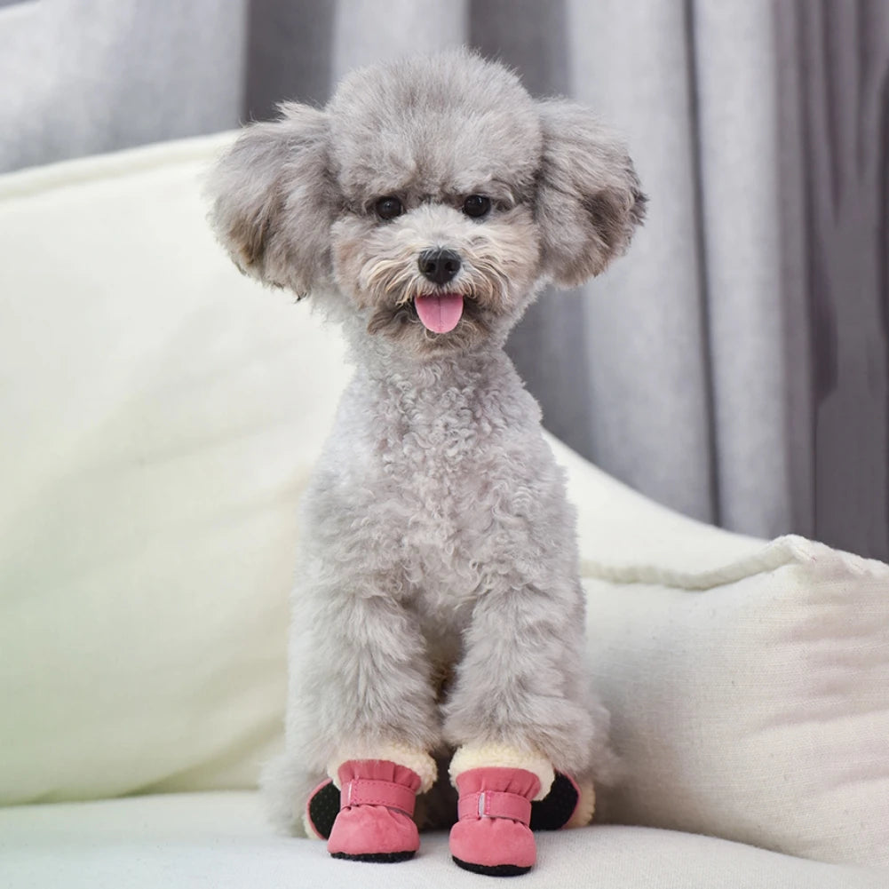 4pcs/set Super Warm Pet Shoes Boots Winter Non-slip
