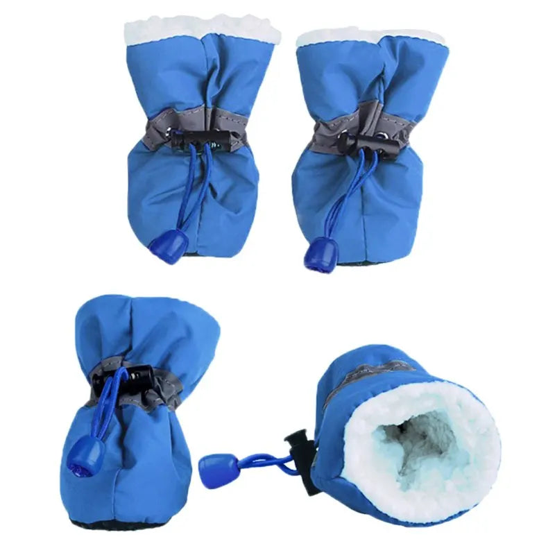Winter Warm Pet Dog Shoes 4pcs/set Waterproof Antiskid Shoes