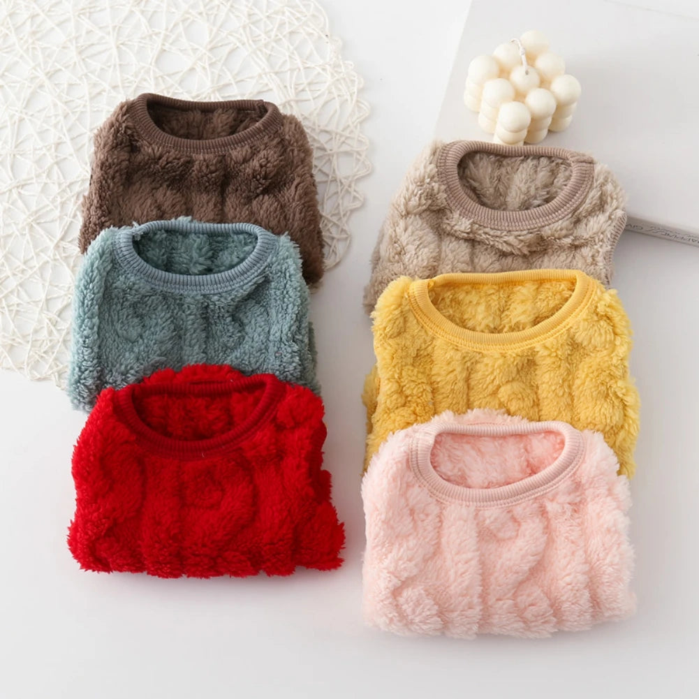 Fleece Pullover Pet Clothes Wavy Double-sided Pet Outfit