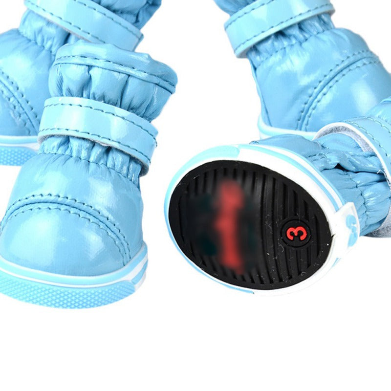 4Pcs/set Winter Dog Shoes For Small Dogs Waterproof Snow Boots