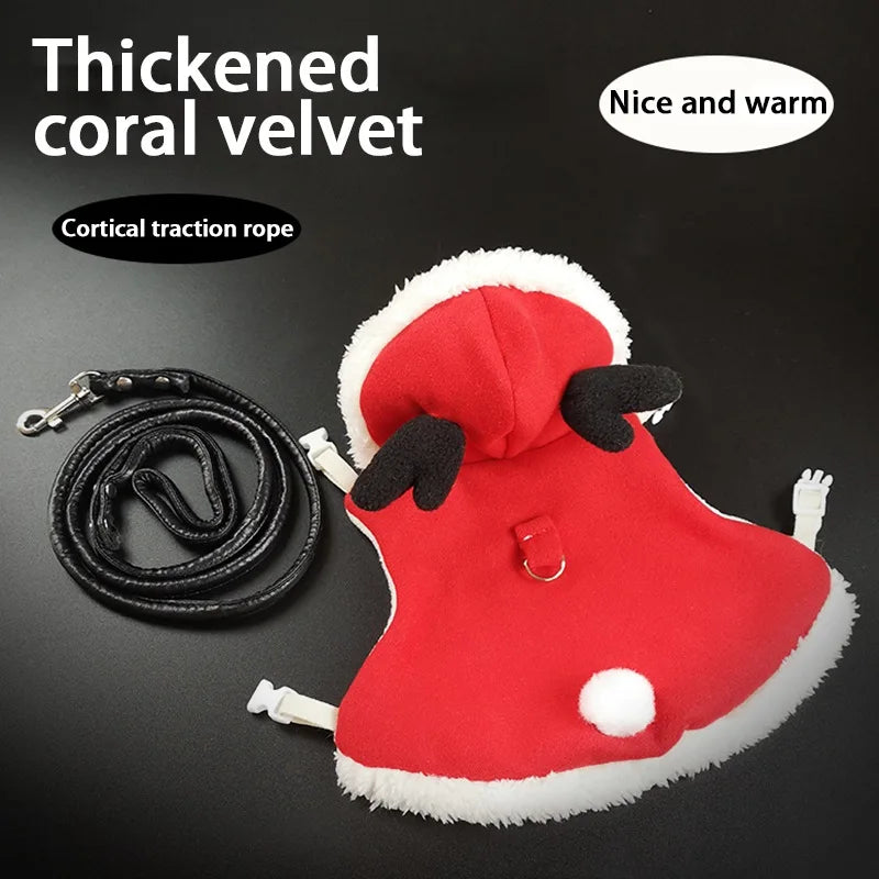 Christmas Bunny Vest Harness Outdoor Leash Set