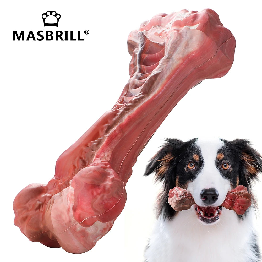 Pet Bone Chew Toy for Chewers with Durable Rubber