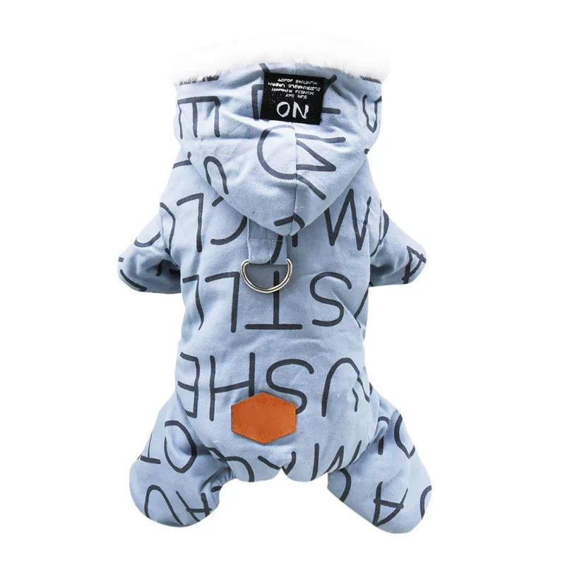 Winter Dog Clothes Warm Pet Jacket Letter Printing