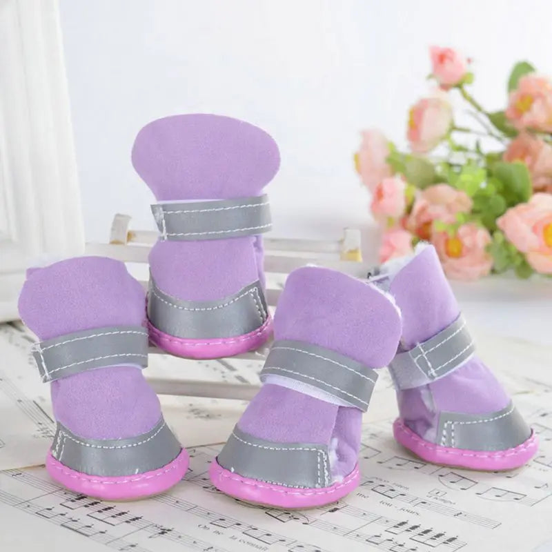 4pcs/set Anti Skid Rain Snow Boots Winter Reflective shoe
