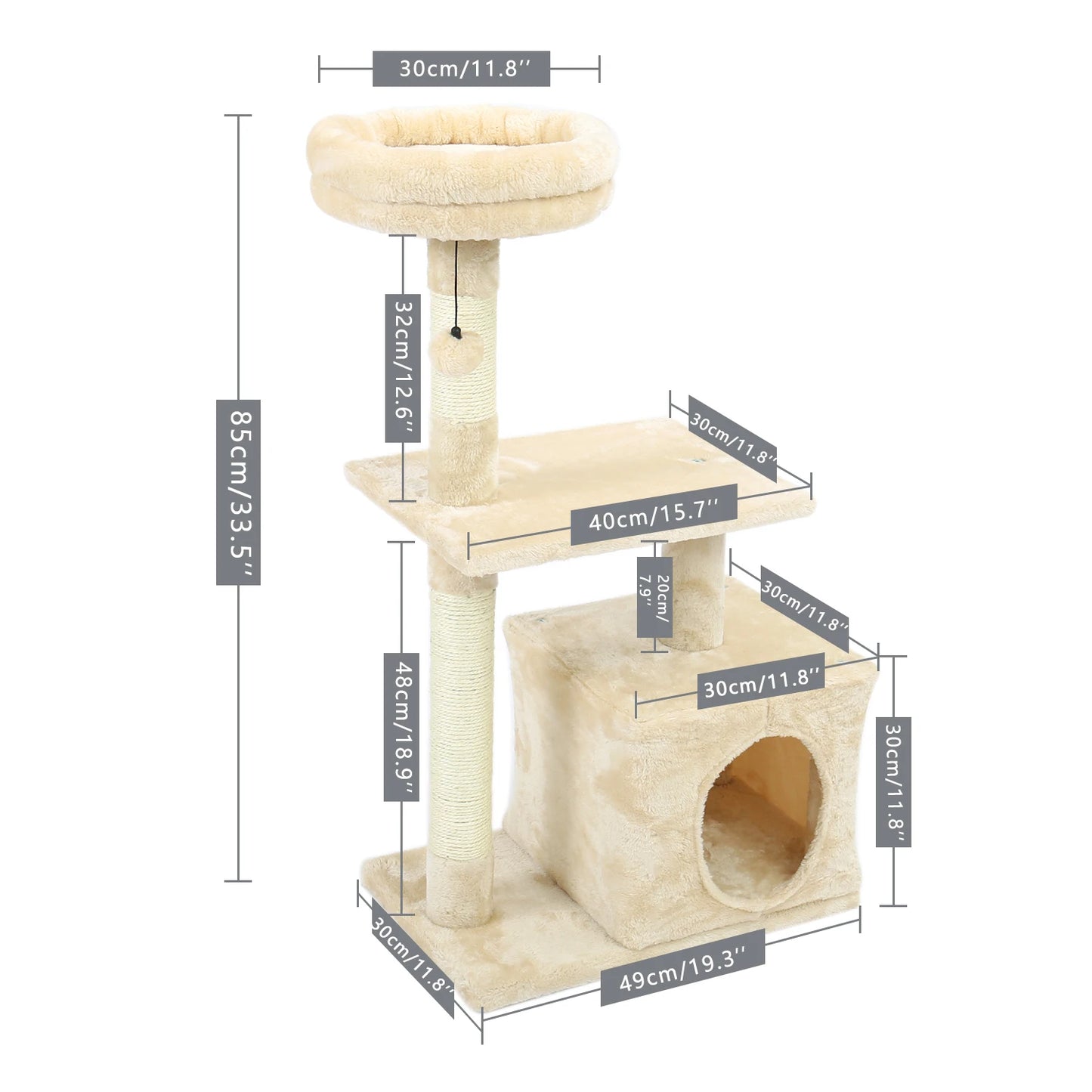 Cat Towers with Scratching Posts Double Perches