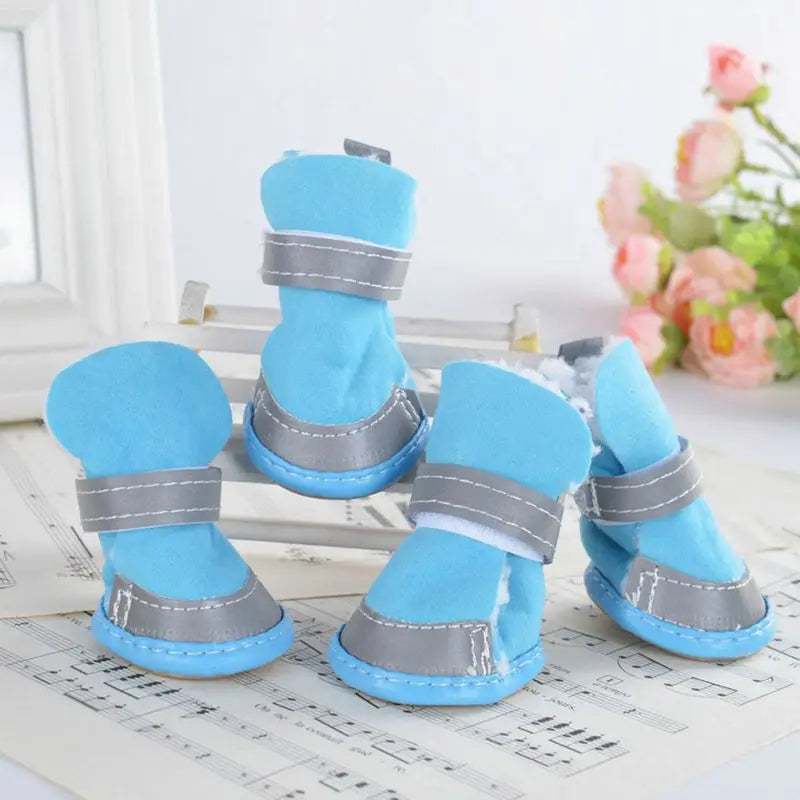 4pcs/set Anti Skid Rain Snow Boots Winter Reflective shoe