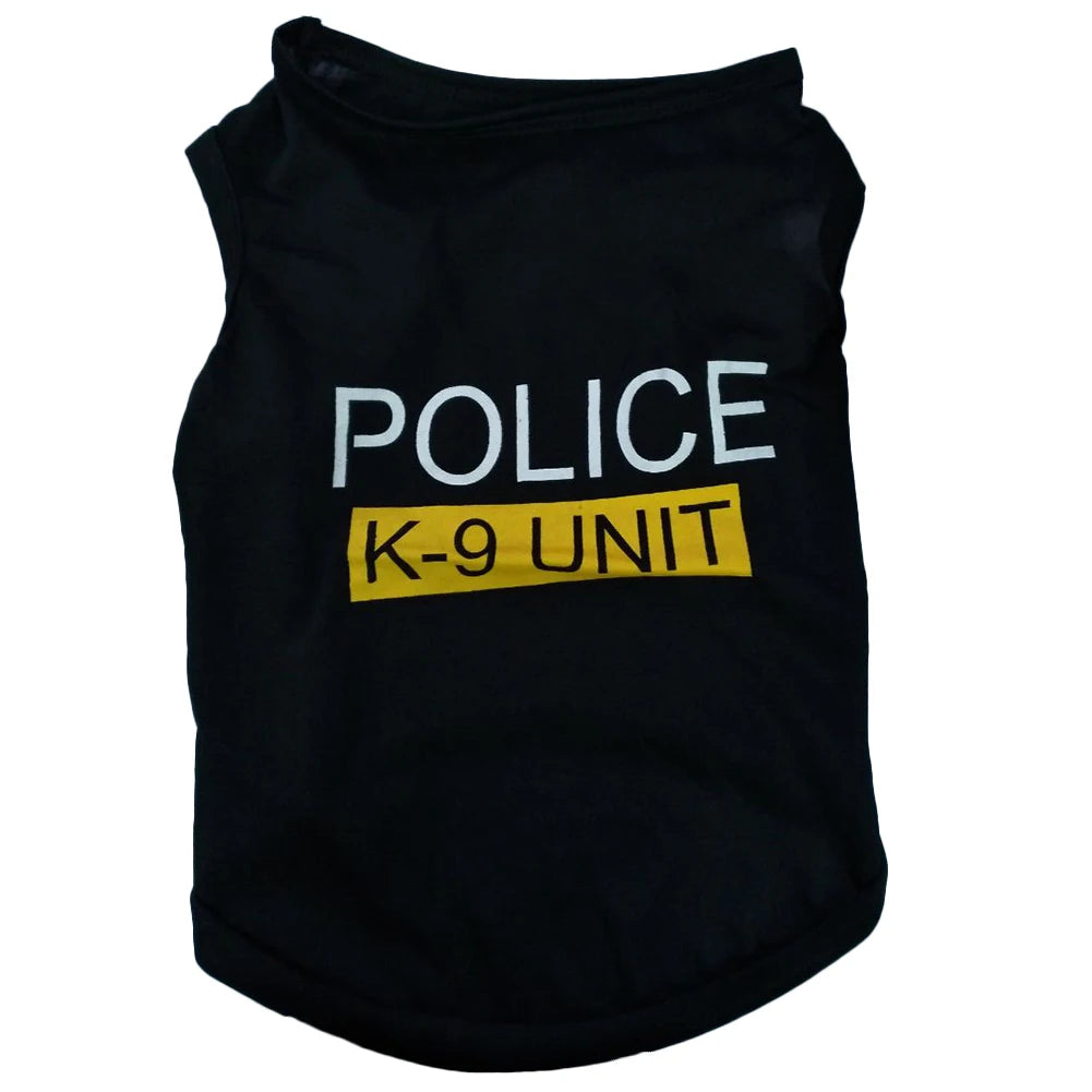 Police Suit Cosplay Dog Clothes Black Elastic Vest