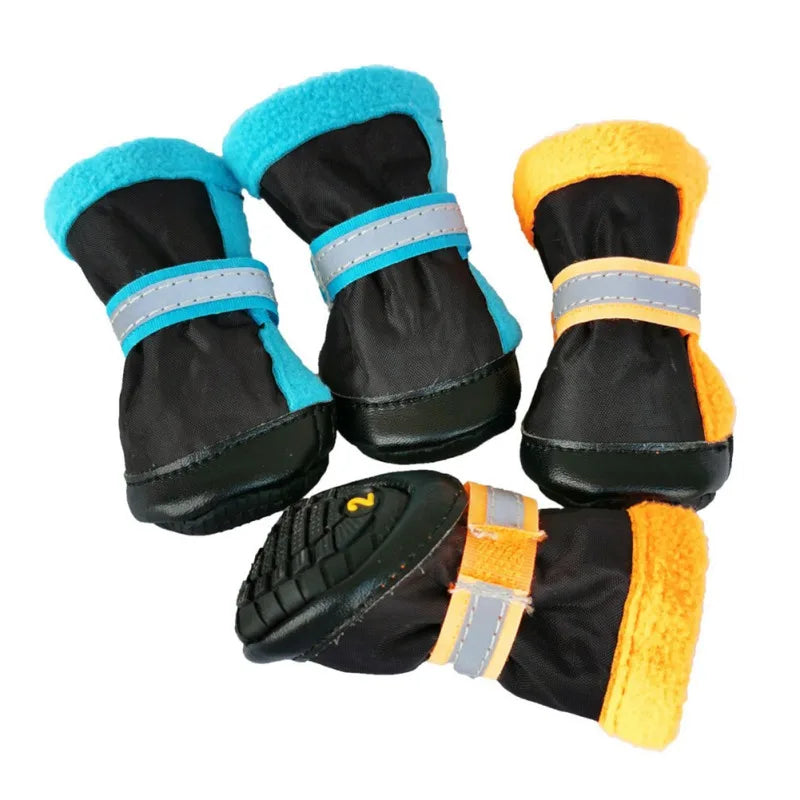 4pcs Dog Boots Pet Antiskid Shoes Winter Warm Waterproof