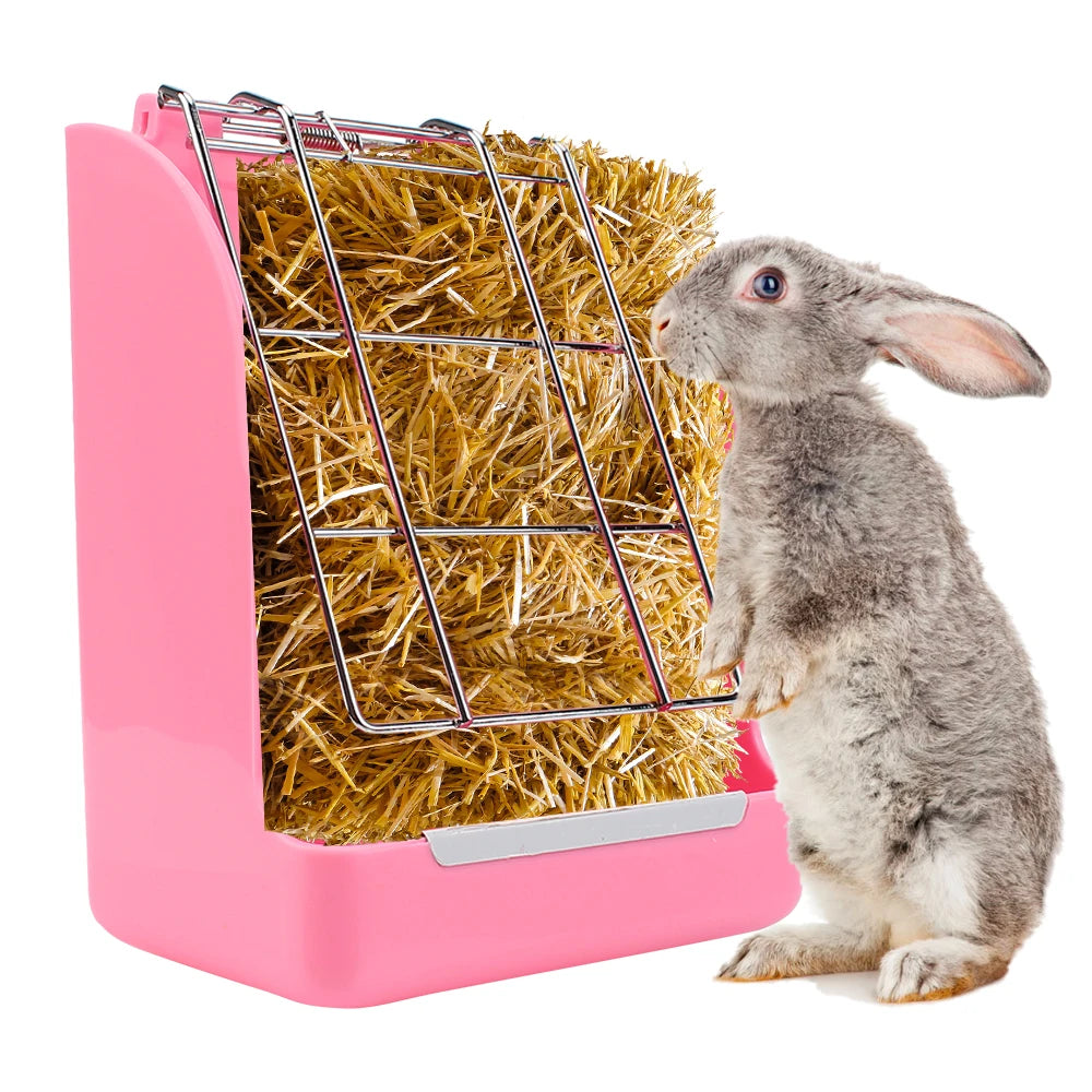 Grass Hay Bowl Rack Rabbit Food Basket