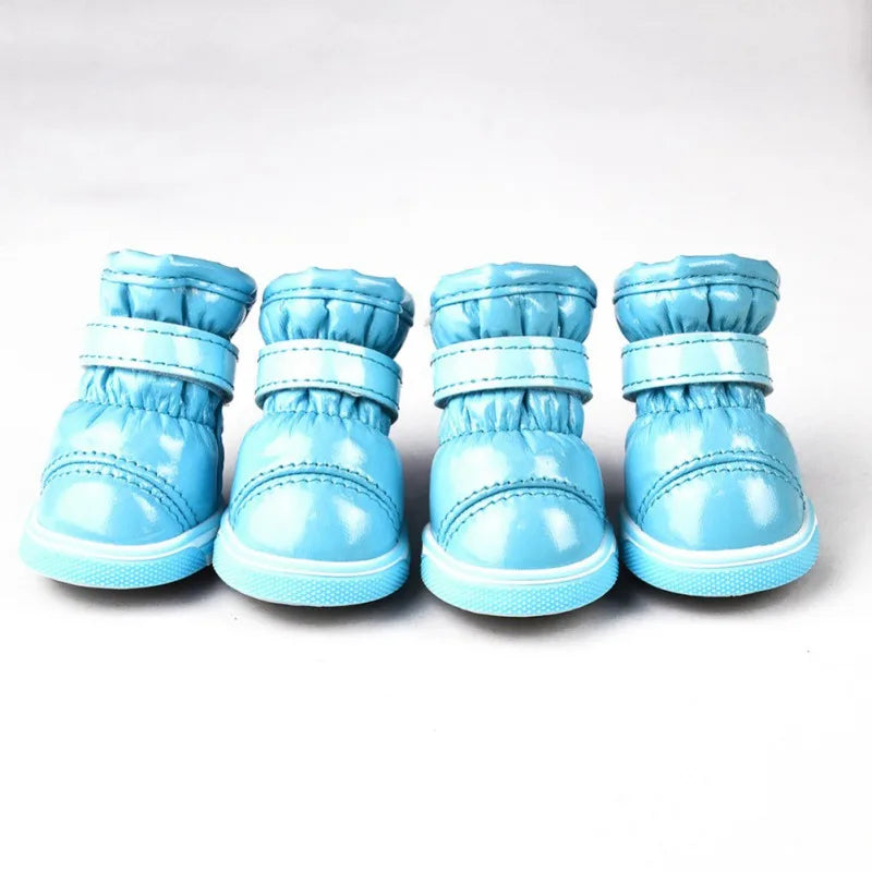 4 Pcs/Set Winter Pet Shoes For Small Dogs Warm Fleece