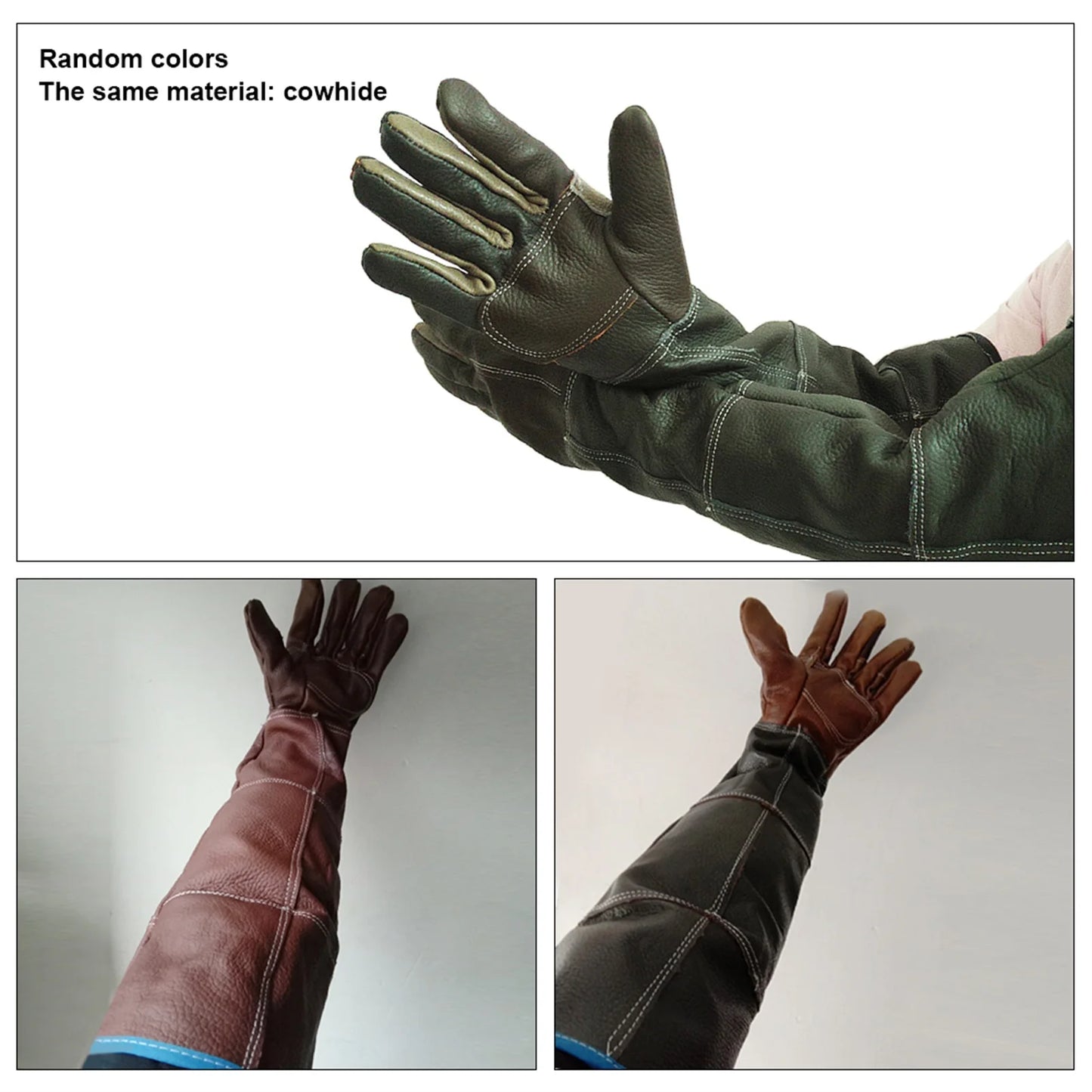 Pet Gloves Cowhide Leather Anti Bite Protective