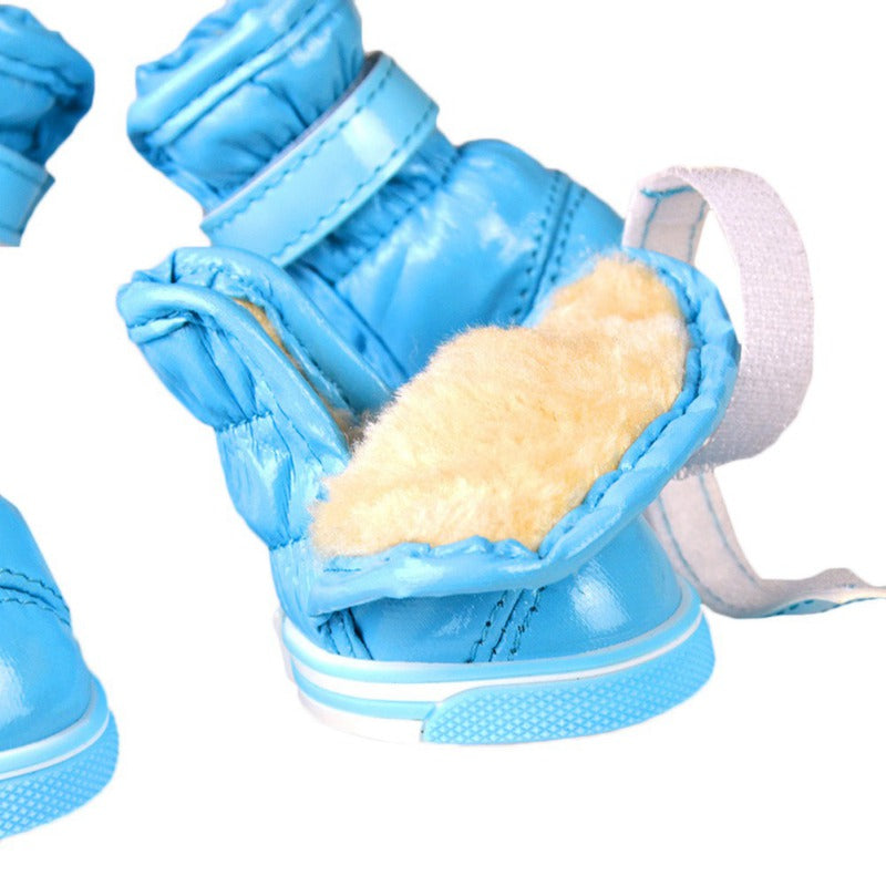 4Pcs/set Winter Dog Shoes For Small Dogs Waterproof Snow Boots