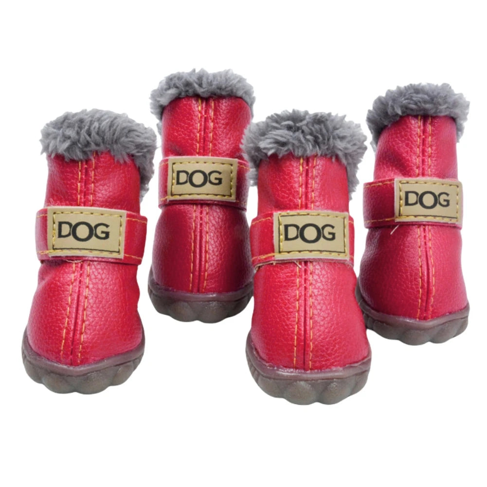 4Pcs/Set Winter Pet Dog Shoes Waterproof Shoes