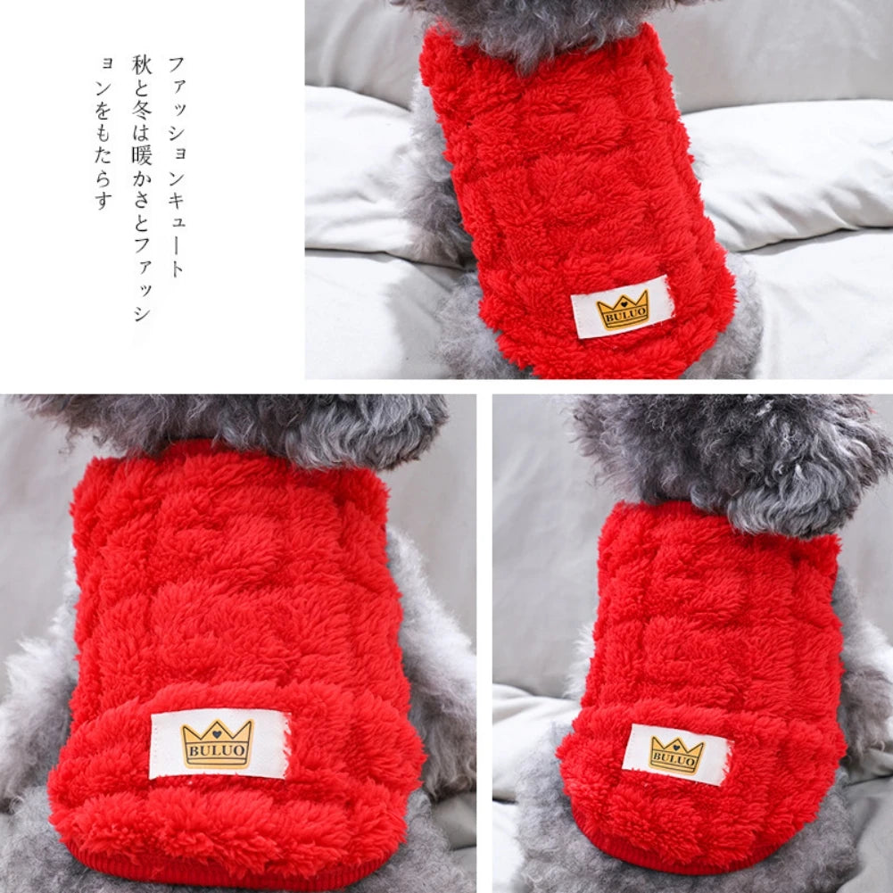 Fleece Pullover Pet Clothes Wavy Double-sided Pet Outfit
