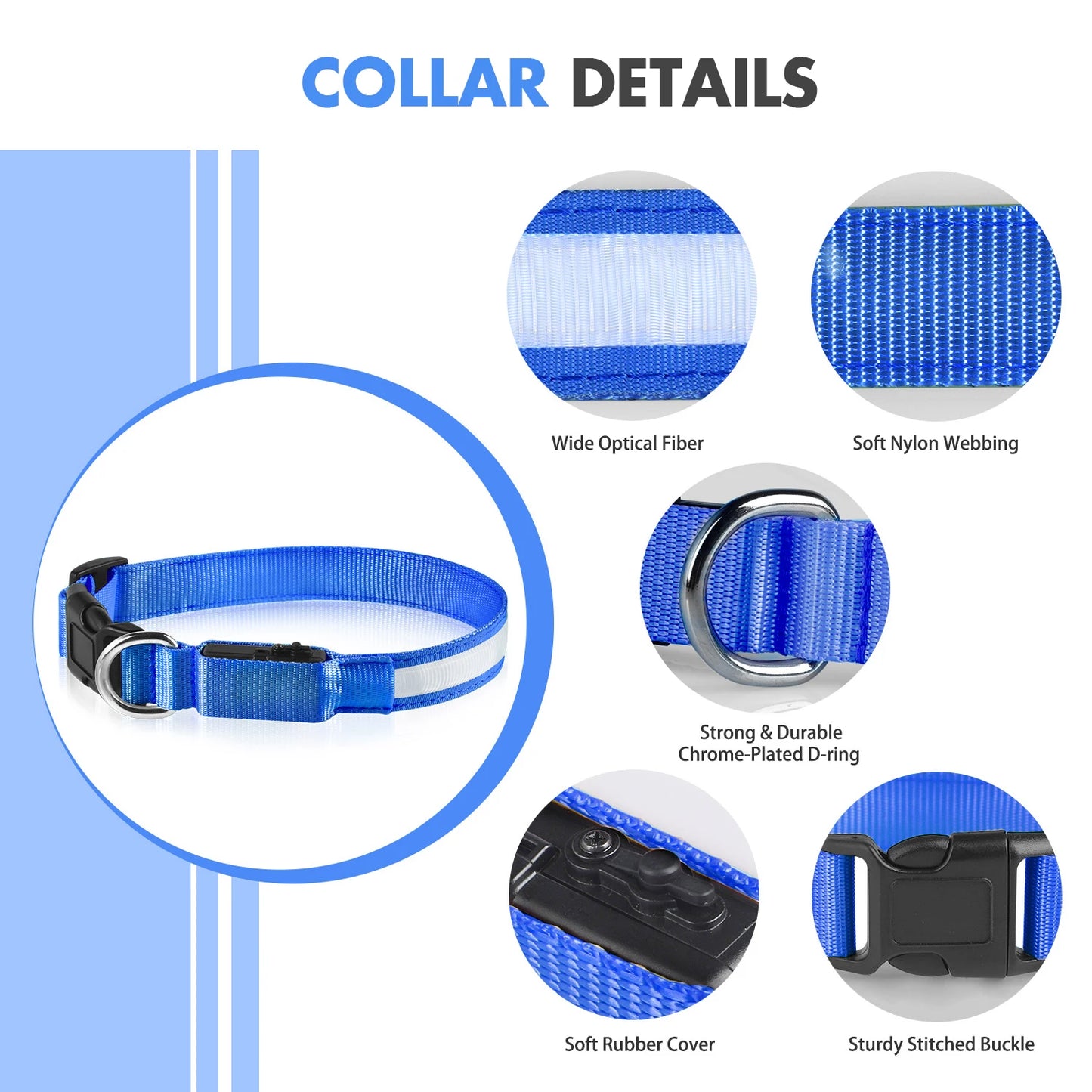 MASBRILL Dog Collar Luminous Pet Collar