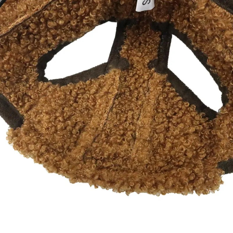 Dog Puppy Winter Hat Cashmere Pilot Hat PU leather