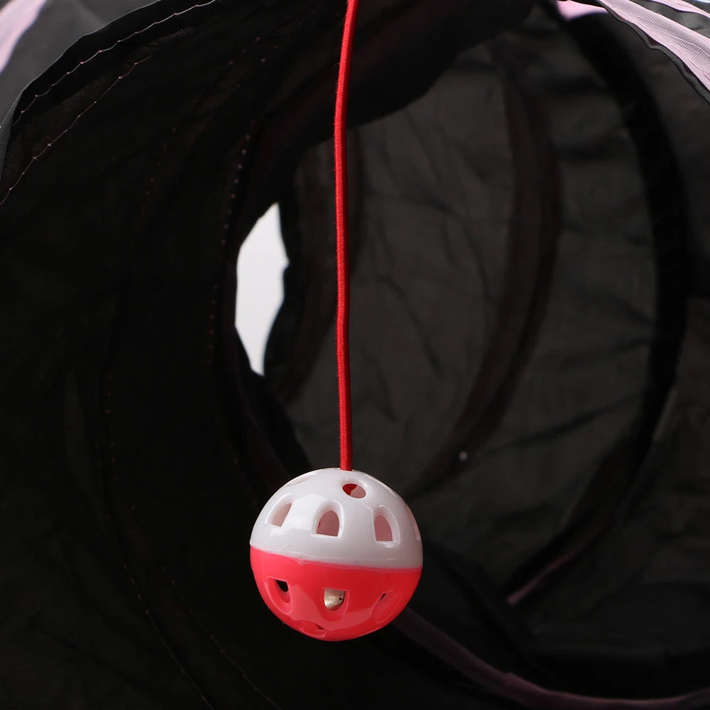 Pet Cat Tunnel Kitten Toys 3 Holes Tunnel