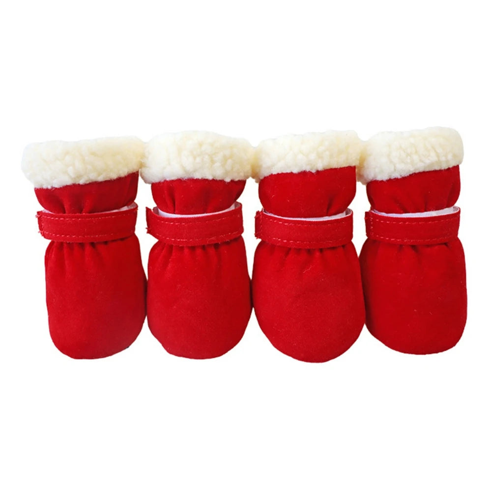 4pcs/set Super Warm Pet Shoes Boots Winter Non-slip