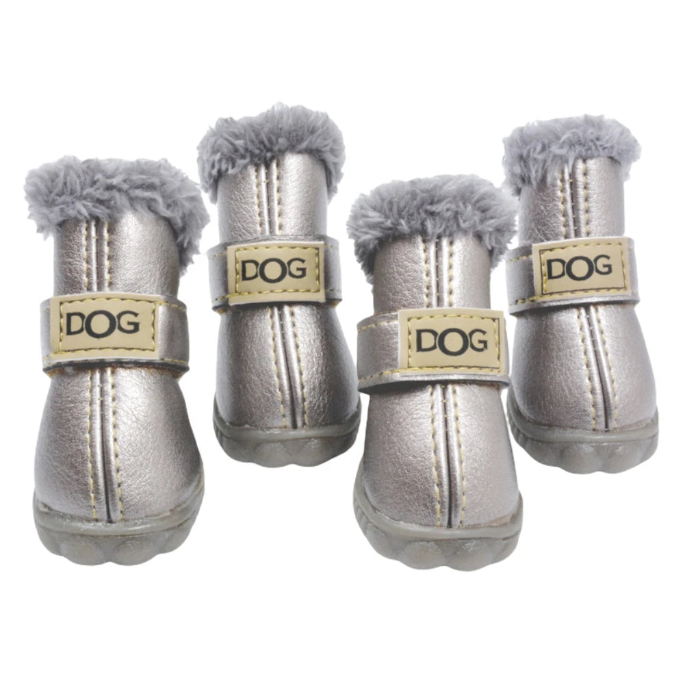 4Pcs/Set Winter Pet Dog Shoes Waterproof Shoes