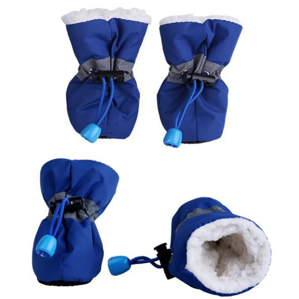 New 4pcs/set Pet Winter Warm Soft Cashmere Anti-skid Shoes