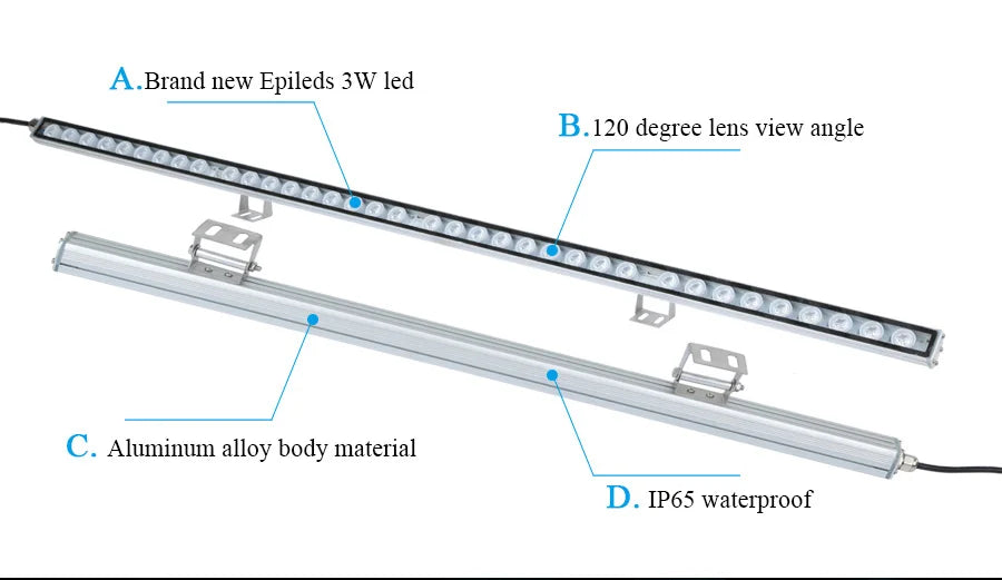 54W 81W 108W LED Bar Light IP65 Fish Tank