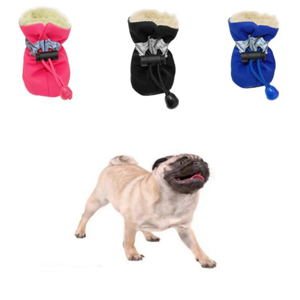 New 4pcs/set Pet Winter Warm Soft Cashmere Anti-skid Shoes