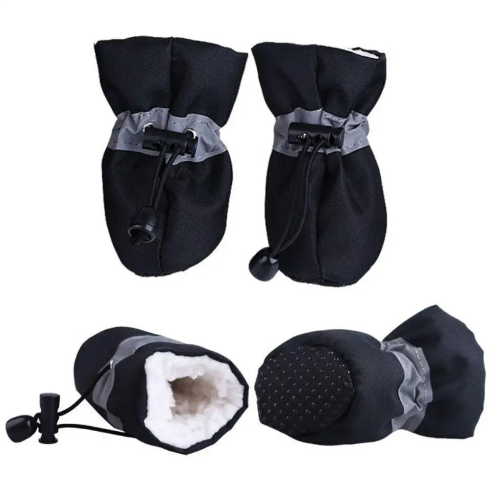 New 4pcs/set Pet Winter Warm Soft Cashmere Anti-skid Shoes