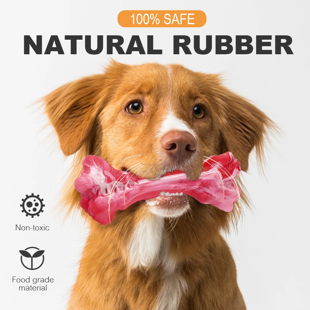 Pet Bone Chew Toy for Chewers with Durable Rubber