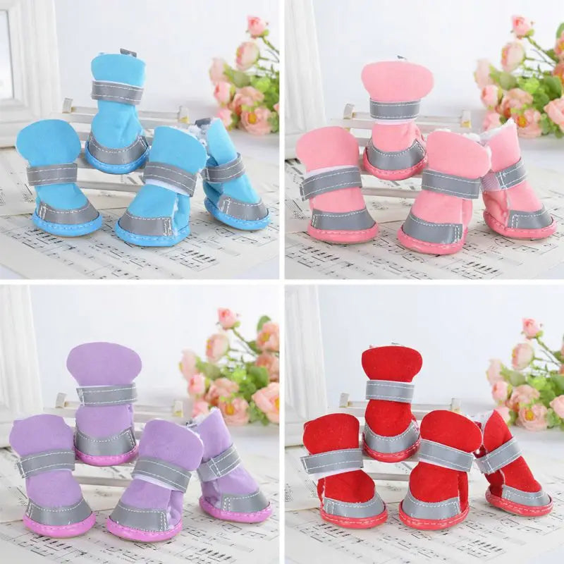 4pcs/set Anti Skid Rain Snow Boots Winter Reflective shoe