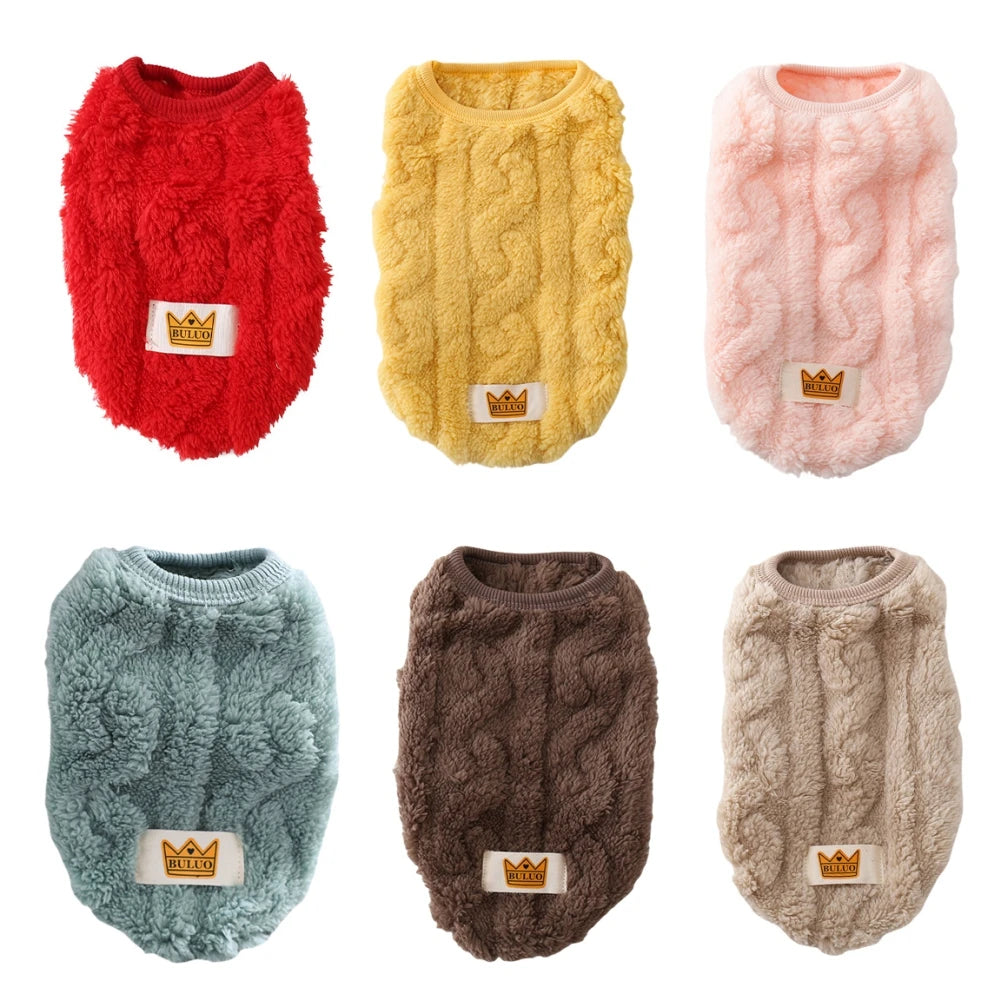 Fleece Pullover Pet Clothes Wavy Double-sided Pet Outfit