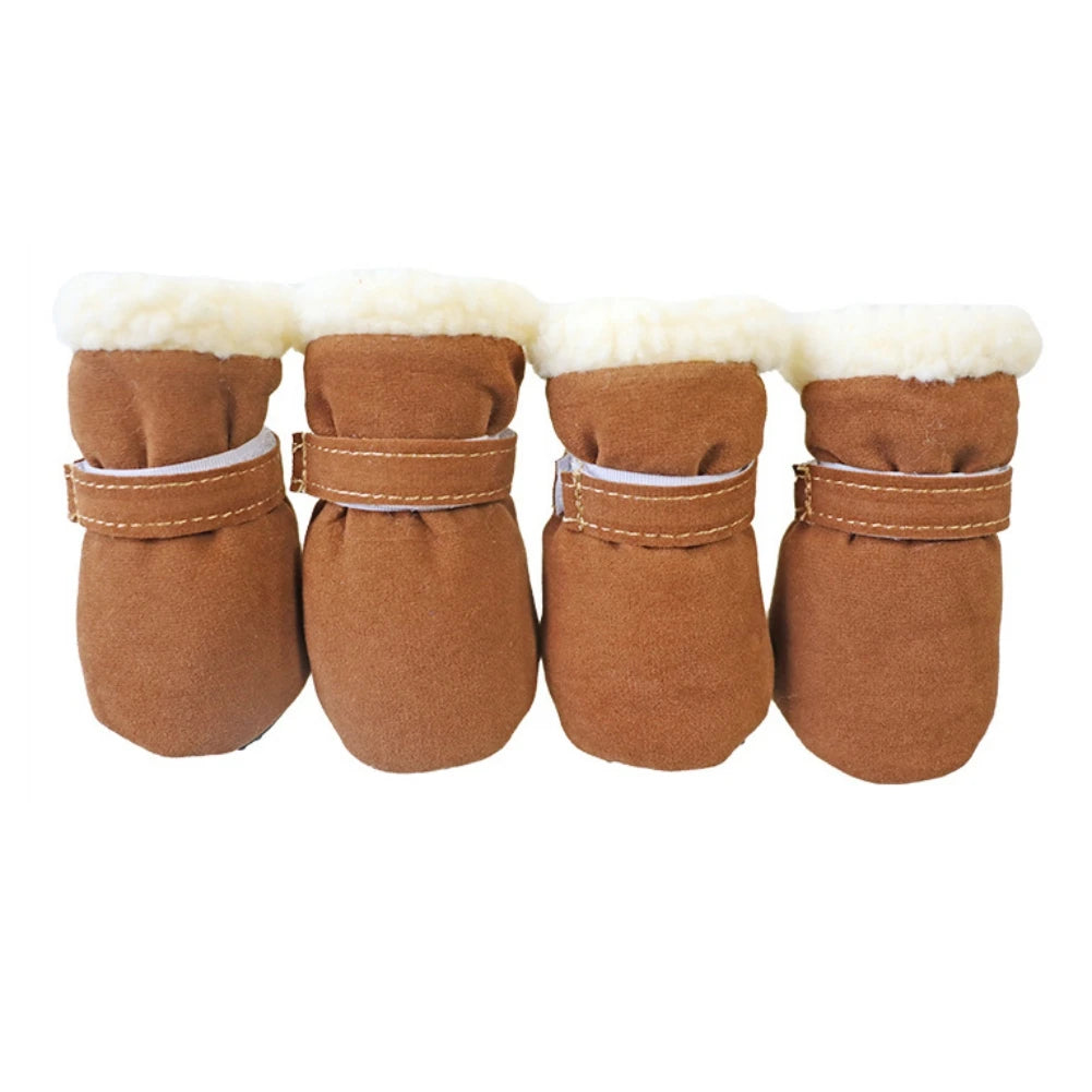 4pcs/set Super Warm Pet Shoes Boots Winter Non-slip