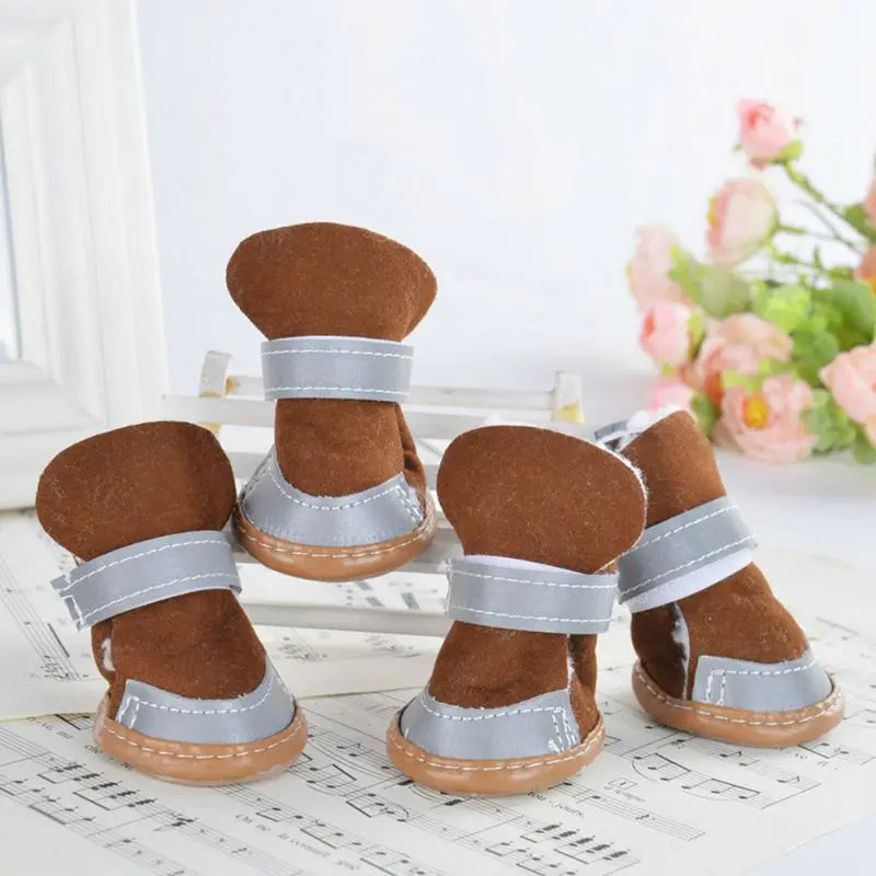 4pcs/set Anti Skid Rain Snow Boots Winter Reflective shoe