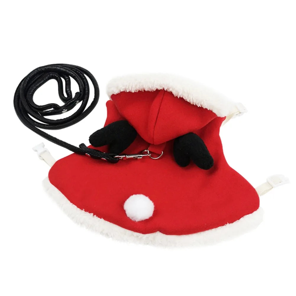 Christmas Bunny Vest Harness Outdoor Leash Set